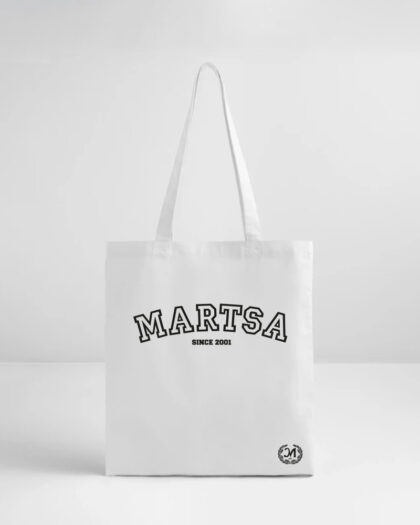 Valkoinen kangaskassi